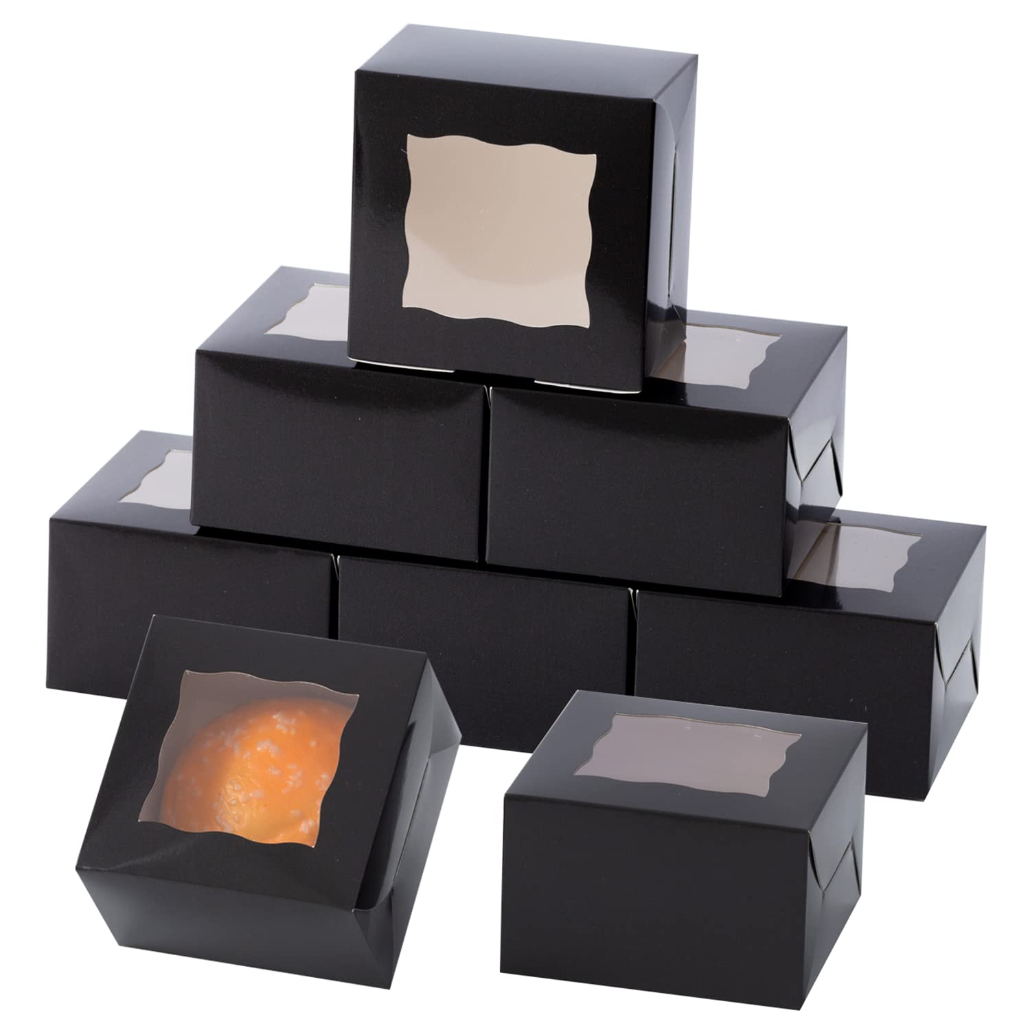 Amazon.com: Bekoetoz 100Pcs Paper Cookie Boxes With Window Small